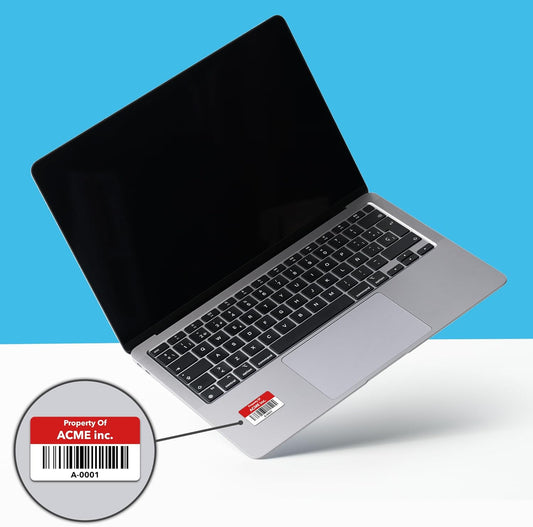 Custom Asset Tags - Asset Labels with Sequential Numbers - 1.2” x 0.7” (100-5000 Labels)