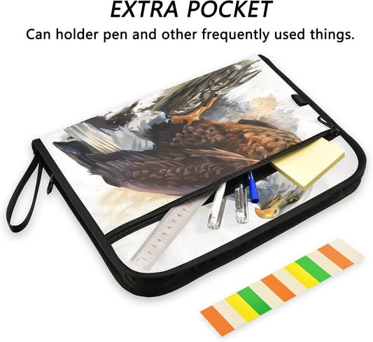 Bald Eagle Expanding File Folder 13 Pockets with Zipper Expandable Filing Folders Accordion Document Files Organizer for A4 Letter Size Paper