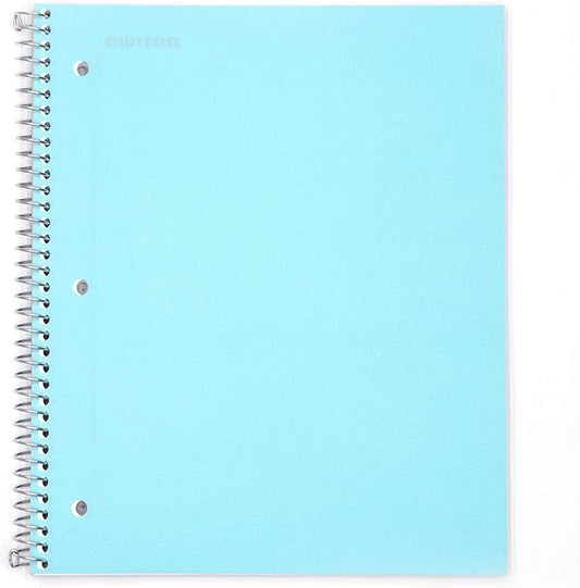 Mintra Office Durable Spiral Notebooks, 1 Subject, (Teal, Wide Ruled 3 Pack), 100 Sheets, Poly Pocket, Moisture Resistant Cover, Strong Chipboard back, For School, Office, Business