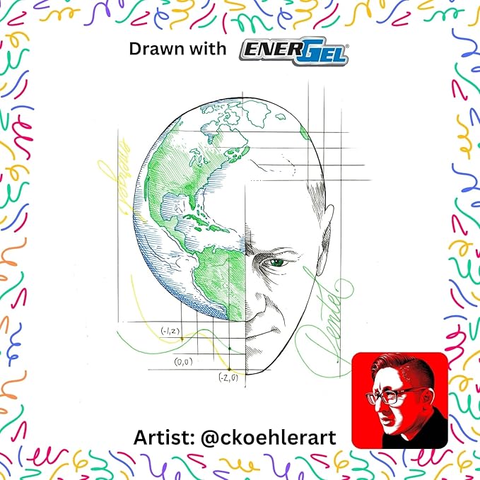 Pentel EnerGel RTX Retractable Liquid Gel Pen, Scholar Expressions Pack, 0.7mm, Metal Tip, Medium Line,Assorted Ink, Pack of 8 Pens (BL77XLEFBP8M)