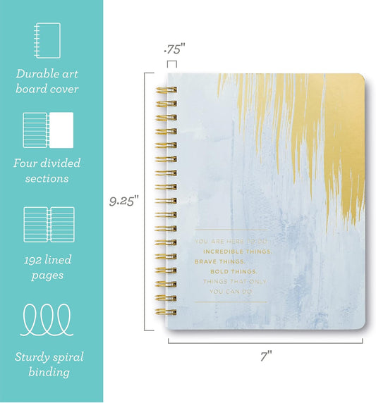 Compendium Spiral Notebook - You are here to do incredible thingsโฆ โ A Designer Spiral Notebook with 192 Lined Pages, College Ruled, 7.0โW x 9.25โH