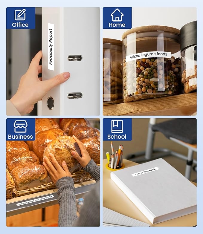 4-Pack Compatible for Brother Label Maker Tape TZe-231 TZ-231 for P Touch Label Tape 12mm 0.47 White TZ, Work for Ptouch PT-D210 PT-H110 PT-D600 PT-D220 PT-D410 1280 1290,Black on White Tape 8m 26.2ft