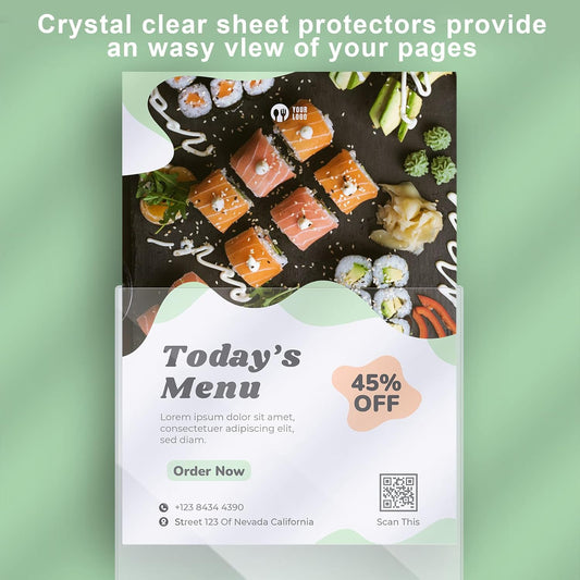 Henoyso 5 Pcs 11x14 Inch PVC Rigid Print Protectors, Heavy Duty Hard Plastic Poster Sleeves for Prints, Magazines, Photos & Paper, Ideal Rigid Menu Covers Paper Page Protectors