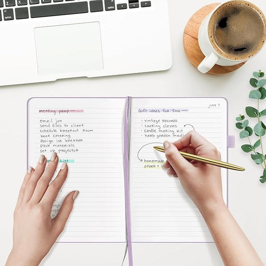 &And Per Se Lined Journal Notebook for Women&Men with Pattern, 160 Pages 100GSM Thick Paper, A5 Hardcover Journals for Writing(Lavender)