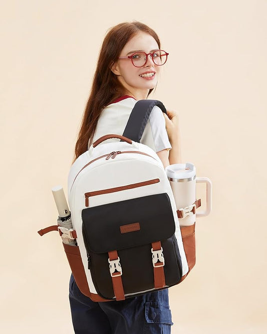 LOVEVOOK School Backpack for Teen Girls,Casual School Backpack 14-18 Teenage 15.6 Inch Laptop Bookbag, Cute Big Student Laptop Backpack for College Women Middle High School Travel Daypack