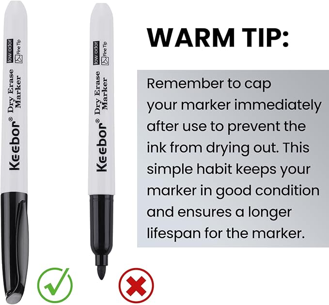 Dry Erase Markers Fine Tip, 3 Assorted Colors, 72 Pack Low-Odor Whiteboard Markers, Office Supplies