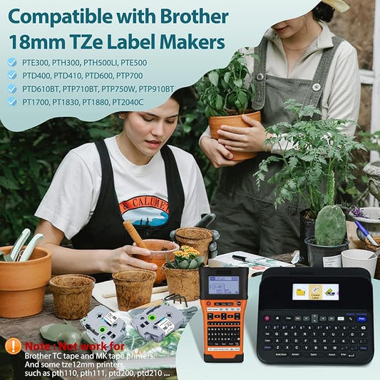 TZe/TZ Tape 18mm 0.7 Laminated White Replacement for Brother P Touch TZe-241 TZe241 18mm Label Maker Tape for Brother PTD400AD D600 D410 P710BT D400AD, Black on White, 3-Pack