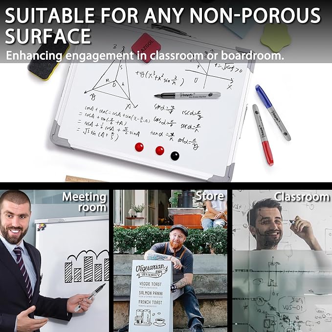 VEESA Dry Erase Markers Fine Tip, 3 Assorted Colors, 75 Pack Low-Odor Whiteboard Marker Pens Bulk, Office Series, Classroom Set