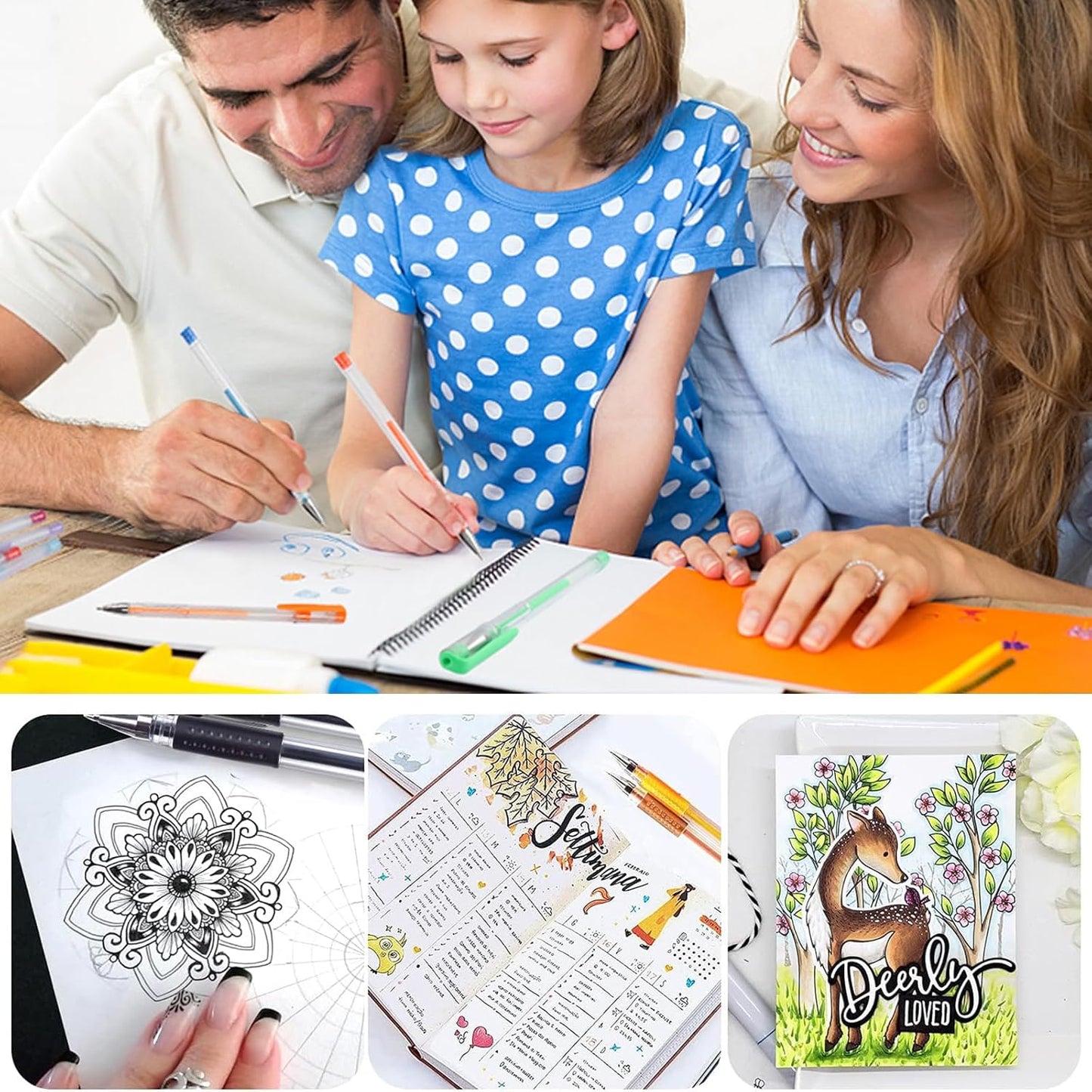 Pastel Gel Pens for Coloring Book,72 Color Gel Pens Set including 24 Color Gel Pen with 48 Refills,40% More Ink Colored Gel Pens for Drawing, Doodling, Scrapbook, Journaling