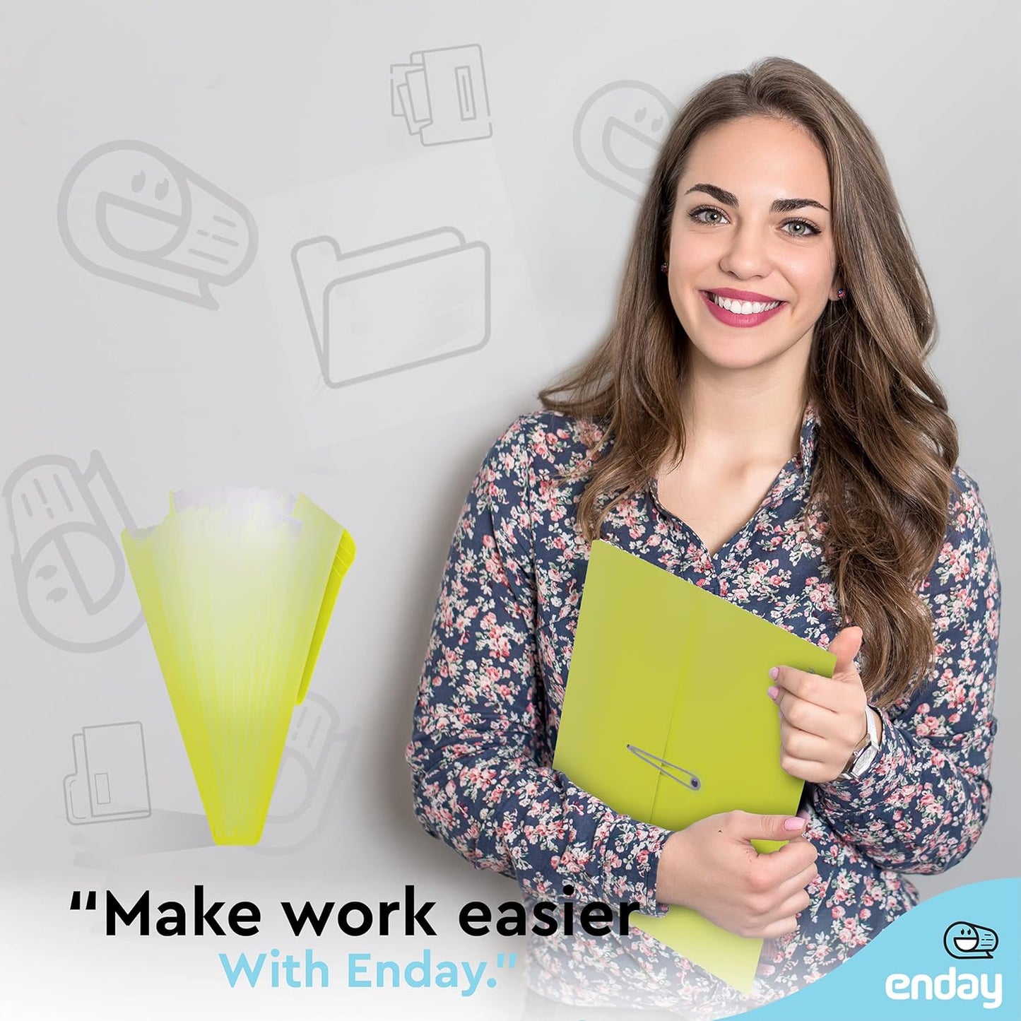 Accordion File Organizer Green, 7 Pocket Expanding File and Cover Folder with Labels, Plastic Portable Desktop Letter A4 Paper, Also Available in Red, Blue, Purple, Pink, Grey, 1 Pc – by Enday