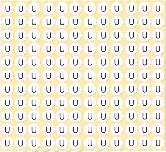 dealzEpic - Alphabet Stickers of The Letter U - Small Round Paper Self-Adhesive Peel and Stick Letter Labels - Set of 15 Sheets