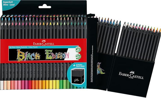 Faber-Castell Black Edition Colored Pencils, Classic 1 Count (Pack of 50)