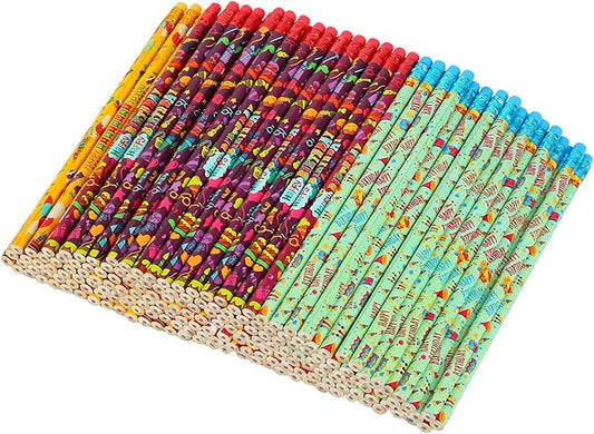 Kolewo4ever 200 Pieces Happy Birthday Pencils Colorful Printed Birthday Pencils with Top Erasers for Teachers Classrooms Reward Birthday Party Kids Gifts Supplie