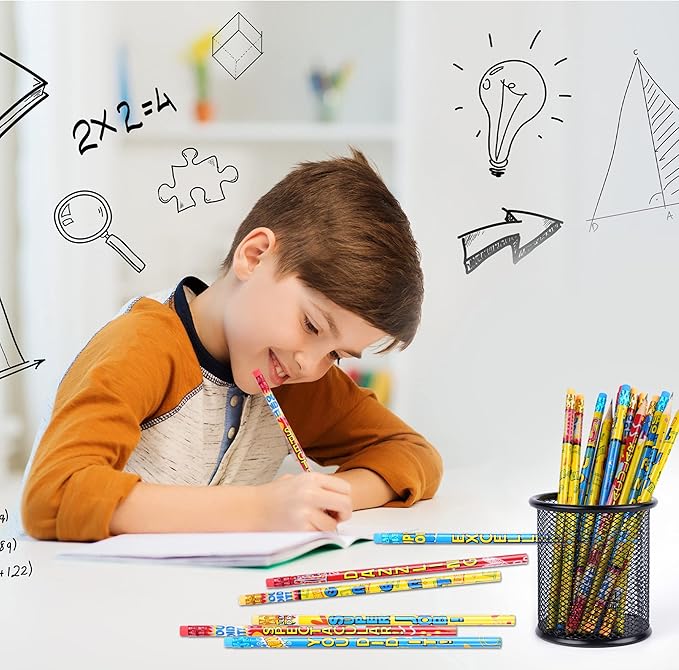 Kolewo4ever Inspirational Pencils, 200 Pieces with 10 Different Designs, Words of Encouragement Printed on Sharpened Pencils, Graphite Core, Colorful Erasers, Suitable for School