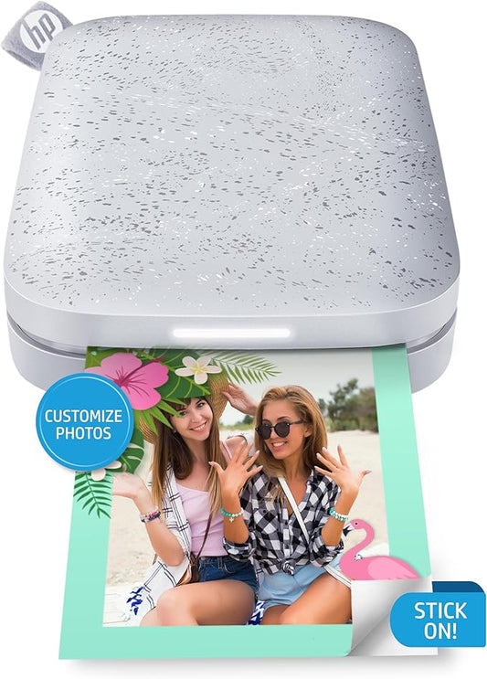 HP Sprocket Portable 2x3 Instant Color Photo Printer (Luna Pearl) Starter Bundle