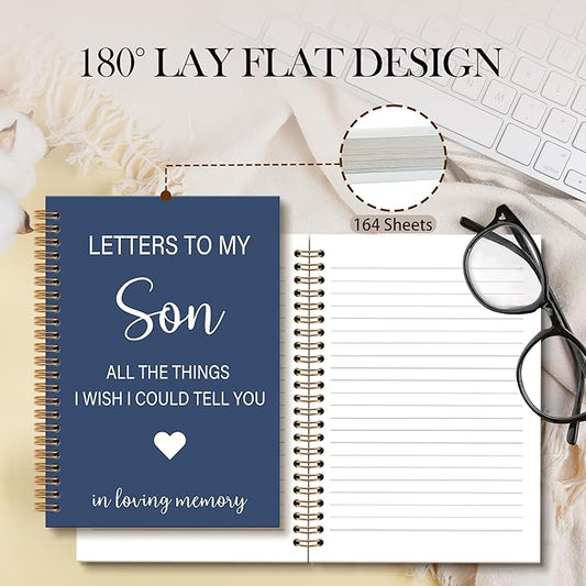 OINDADE Memorial Gifts for Loss of Son Grief Notebook Journal, Letters to My Son in Heaven Journal, Memorial Sympathy Notebooks Gifts for Loss of SonMother, In Loving Memory Sympathy Gifts, 6x8.2In