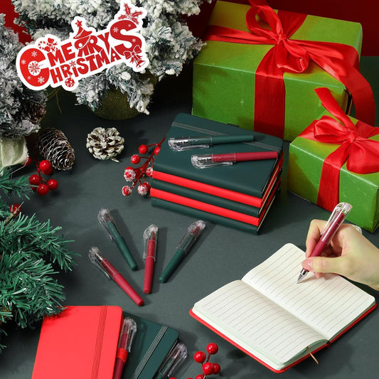 25 Pack Pocket Small Notebook Journals with Pen 5.6'' x 3.7'' Mini Journaling Notepads A6 Ruled Journals Hardcover Lined Notebook Bulk with Pen Holder for Office School Memo(Festive Colors)