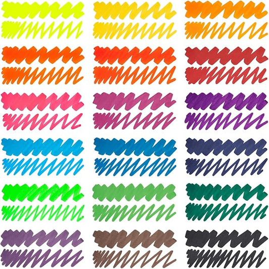 ARTEZA Glass Board Markers, Pack of 18, 10 Classic and 8 Neon Colors for Whiteboards and Windows, Erasable Dry Erase Markers, Office, School Supplies