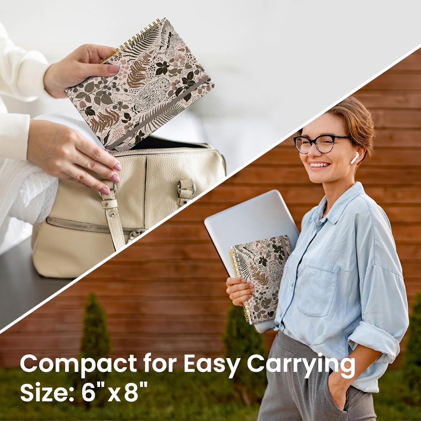 Lined Spiral Journal Notebook for Women, Cute A5 College Ruled Hardcover Notebook for Work & Note Taking, Aesthetic Pretty Journal for Writing, 140 Pages, Magical Forest