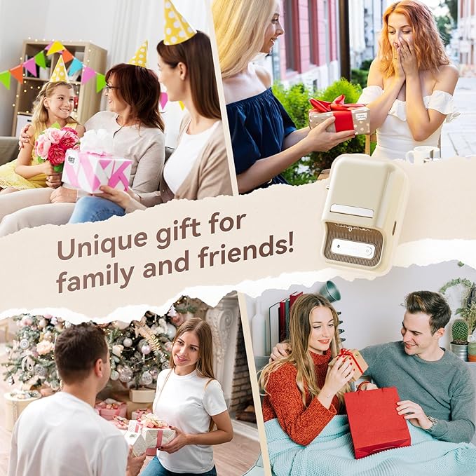 NIIMBOT B21 Label Maker Machine with Tape 2Inch Portable Sticker Printer Thermal Labeler for Jar Price Address Label for Business Home Office Organization, White