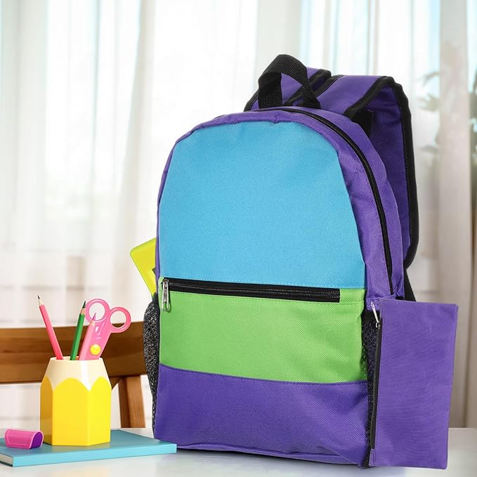 Cholemy 24 Pack 14" Kids Backpack Bulk for School with Zipper Pencil Pouch, Operation Christmas Wholesale Bookbag for Student (Stylish Color)