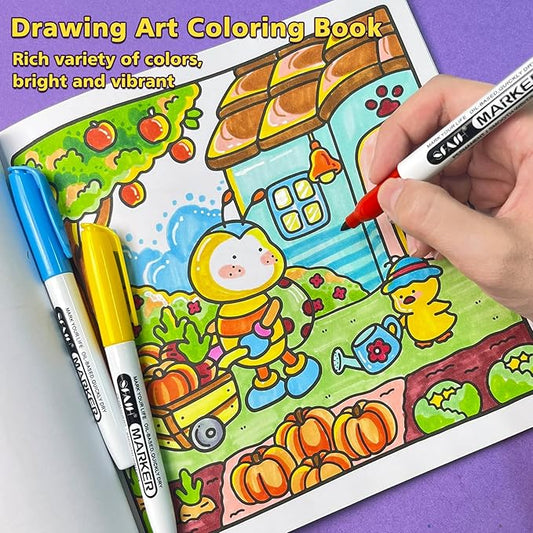 SFAIH 36 Colors Permanent Markers - Assorted Vibrant Colors, Quick Drying, Fade Resistant, Alcohol-Based Fine Point Permanent Markers for Paper, Plastic, Wood, Coloring, Drawing Doodling, Waterproof