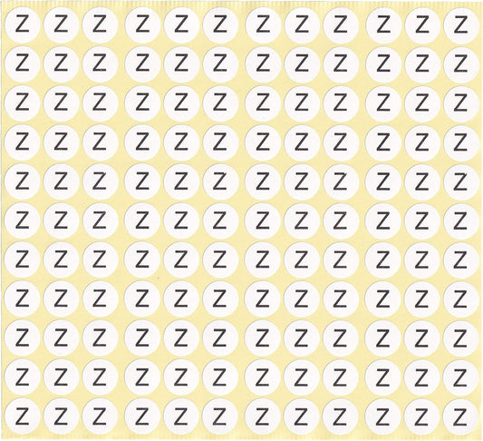 dealzEpic - Alphabet Stickers of The Letter Z - Small Round Paper Self-Adhesive Peel and Stick Letter Labels - Set of 15 Sheets