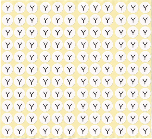 dealzEpic - Alphabet Stickers of The Letter Y - Small Round Paper Self-Adhesive Peel and Stick Letter Labels - Set of 15 Sheets