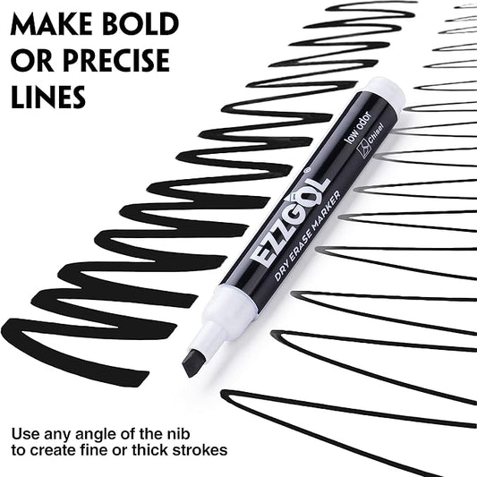 Dry Erase Markers Bulk, 72 Pack Black Low Odor Whiteboard Markers