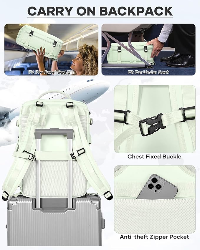 coofay Vacuum Backpack Travel with Pump Vacpack Travel Backpack with Vacuum System Compression Backpacks