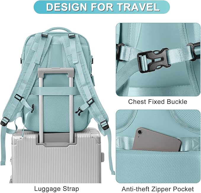 Casual Backpack Traveling Backpack, A-blue, Expandable, Travel Backpacks