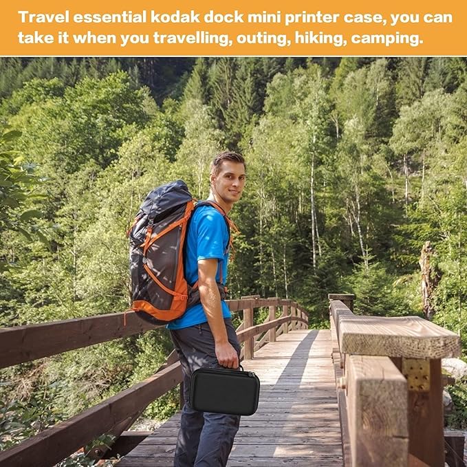 Case Compatible with Kodak Dock Plus/for Kodak Dock Premium Wi-Fi Portable 4x6” Instant Photo Printer. Bluetooth Photo Printing Holder for Adapter, Cartridge, Paper, Power Cord (Box Only) - Black