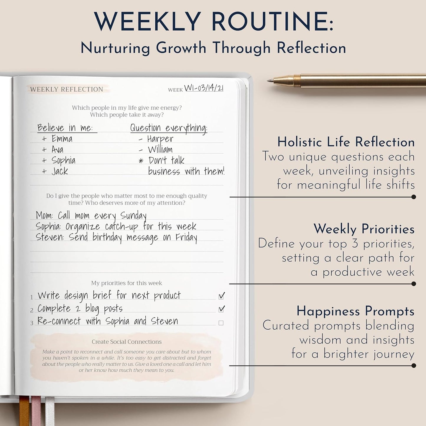 RYVE Daily Gratitude Journal for Women: 6-Month Guided Positivity & Wellness Journal with Prompts - Affirmation, Mindfulness, Self Help & Reflection, Gratitude Journal Notebook, Manifestation Journal