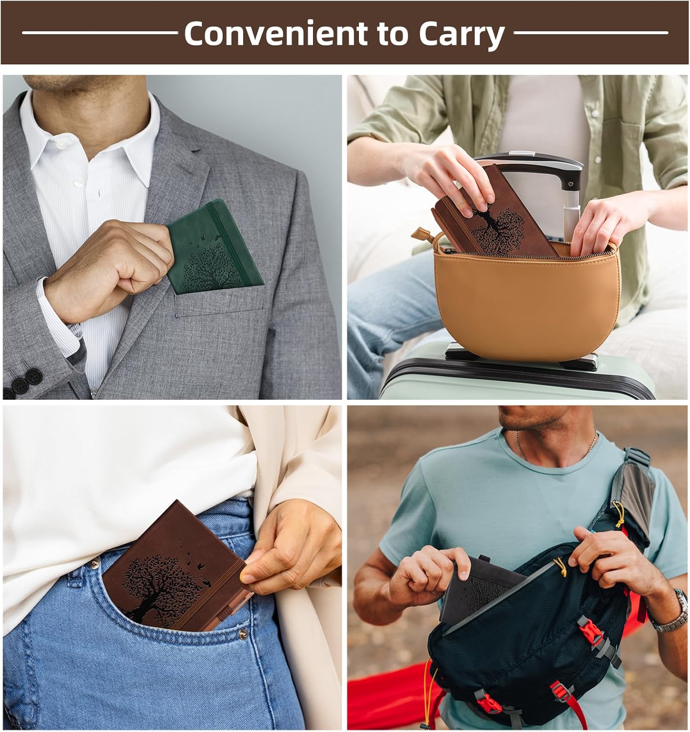 3 Pack Pocket Journaling Notebooks, A6 Small Notebook For Note Taking Journaling Notebooks Journals For Writing Mini Note Pads With Pen Holder 120 Pages 100 GSM Thick Paper