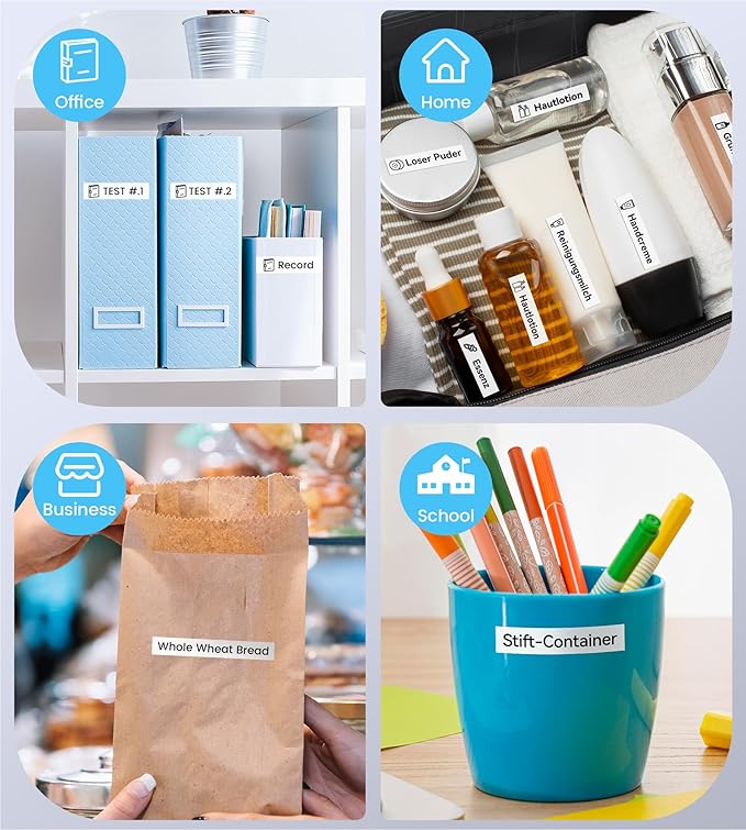 Wonfoucs Replace for TZe Tape 12mm 0.47 Laminated White P Touch Label Tape 12mm 1/2 TZe231 TZe-231 Black Ink on White Compatible with Brother Label Maker PT-D210 PT-H110 PT-D220 PT-D400,4 Pack