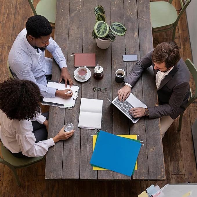 Green Hanging File Folders 6 Pack Letter Size File Folders with 1/5-cut Tabs,Stay Organized for Your Home and Office Bulk File and Documents