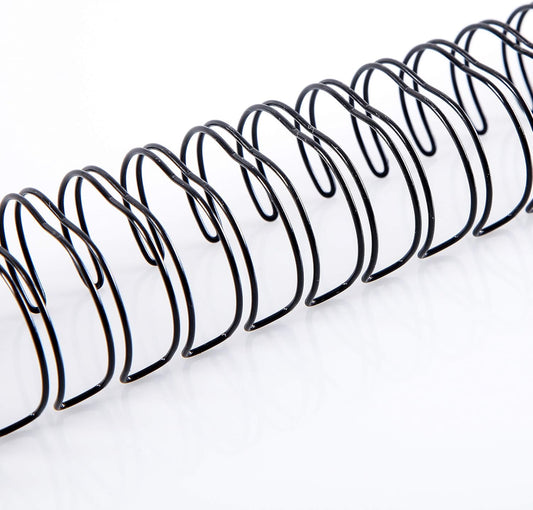 BNC Double Loop Wire Binding Rings Letter Size 3:1 Loops 32 Holes Black Color Pack of 100 (5/16 Inches)
