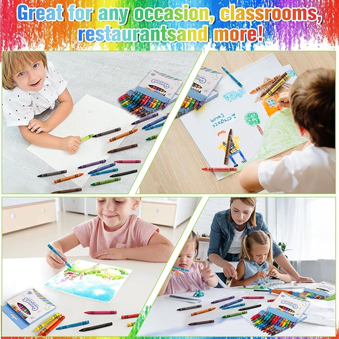 Jeffbaubl Bulk Crayons,30 Boxes of 12-Packs Color Crayons, Bulk Crayon Individual Packs,Washable Crayon,Crayons Party Favors for Classroom Restaurants School Supplies(12 Colors
