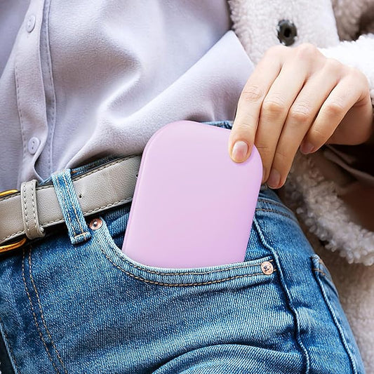 Benbilry Lighted Compact Travel Mirror with 3 Color Lights, 1X/3X Magnifying Ultra Slim Rechargeable Pocket Mirror for Purse, 2-Sided, Handheld, Folding, Portable, Purple