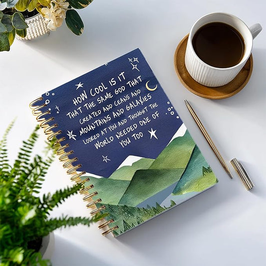 Bible Journal, A5 Spiral Christian Bible Journal Notebook, How Cool Is It That the Same God, Inspirational Bible Verse Gift for Women Men Birthday Christmas, Office Supplies, Bible Study (Blue-moon)