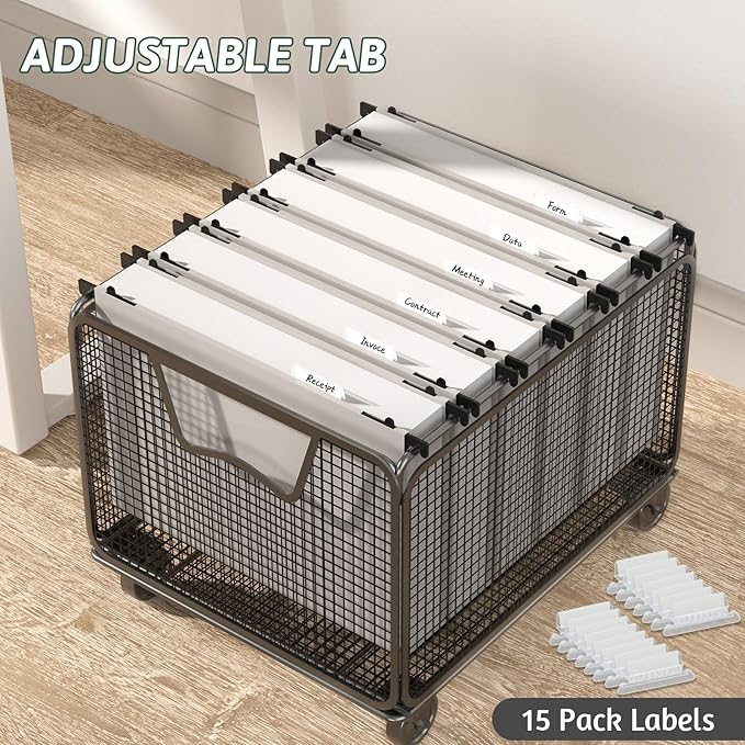 Plastic Hanging File Folder Letter Size,12 Pack Reinforced Heavy Duty Hanging Folders,Sturdy File Cabinet Folders,Gray Hanging File Folders with Tabs,Hanging Folders for Filing Cabinet