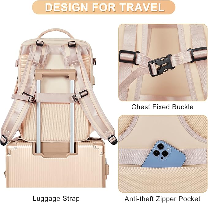 Large Carry On Backpack Flight Approved Personal Item Travel Backpack For Women Airline Approved Waterproof Sports Luggage Backpack Casual Daypack Small Hiking Backpack
