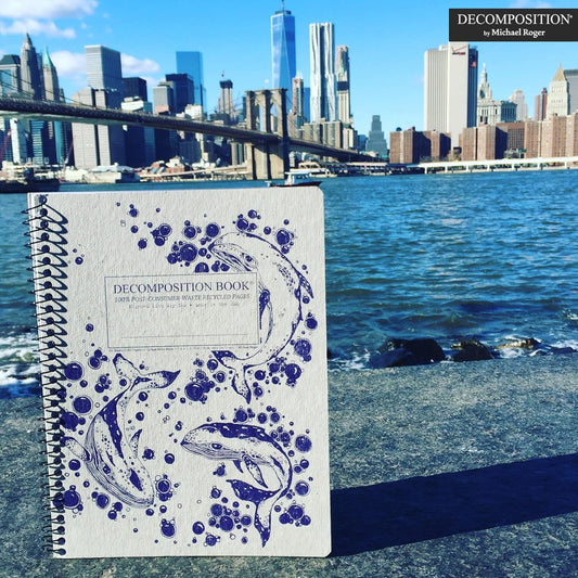 Decomposition Humpback Whales College Ruled Spiral Notebook - 9.75 x 7.5 Journal with 160 Lined Pages - 100% Recycled Paper - Cute Notebooks for School Supplies, Home & Office - Made in USA