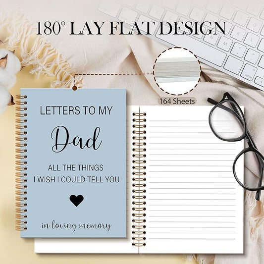 Memorial Gifts for Loss of Dad Grief Notebook Journal, Letters to My Dad in Heaven Journal, Sympathy Notebooks Gifts for Loss of Dad Father, In Loving Memory Sympathy Gifts, 6x8.2In(Blue)