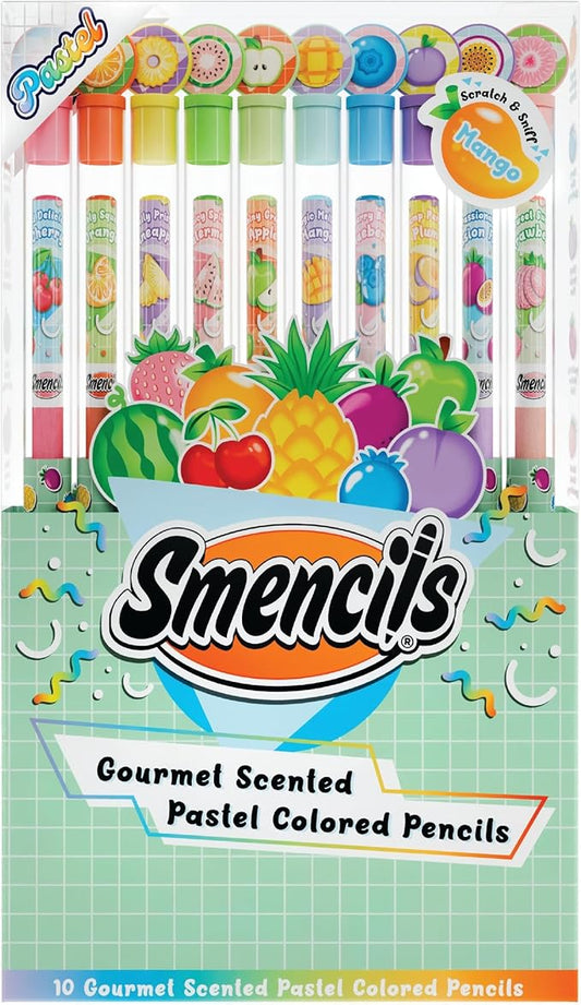 Pastel Colored Smencils - Patented Gourmet Scented Colored Pencils made from Recycled Newspapers, 10 Count, Gifts for Kids, School Supplies, Classroom Rewards