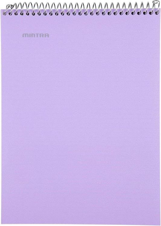 Mintra Office TOP BOUND Durable Spiral Notebooks (Lavender, Salmon, Sage Green, College Ruled 3pk)