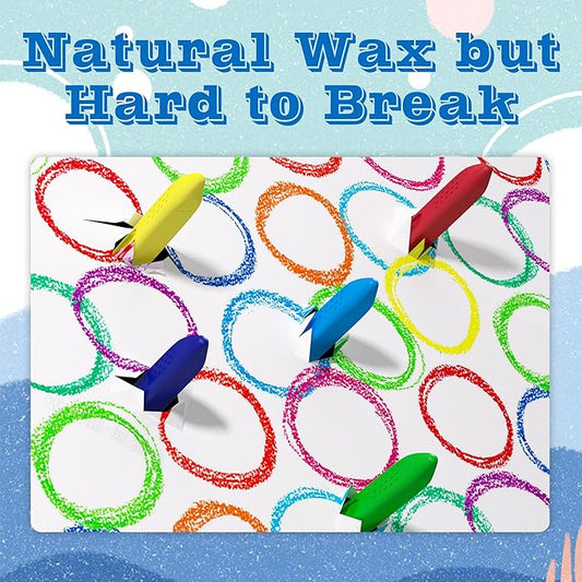 Triangle Jumbo Toddler Crayons 12 Count, Non Toxic Unbreakable Crayons, Easy-Grip Washable, Safe Coloring Gifts for Babies and Children