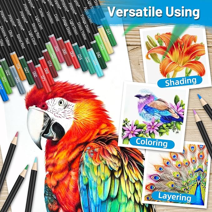 136 PCS Colored Pencils Set for Adult Coloring Books, 120 Colored Pencils with Sketchbook, Coloring Book, Sharpener, Soft Core Oil-Based Coloring Pencils for Artists Drawing Sketching Blending Shading