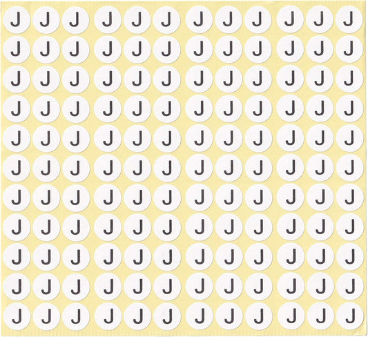 dealzEpic - Alphabet Stickers of The Letter J - Small Round Paper Self-Adhesive Peel and Stick Letter Labels - Set of 15 Sheets