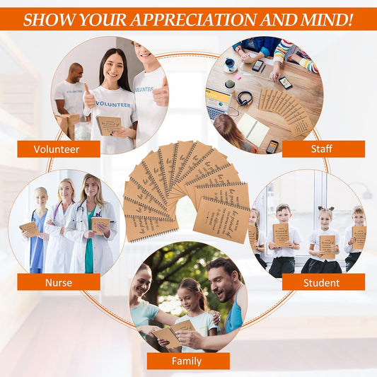 Colarr 24 Pcs A5 Inspirational Spiral Notebook Bulk Appreciation Gift 6x8 Inch Motivational Notepad 100 Page/50sheet Lined College Ruled Journal for Employee Coworker Teacher Nurse (Brown)